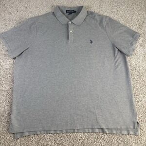 U.S. Polo Assn Performance Pique Polo Shirt Mens 3XL Gray Short Sleeve